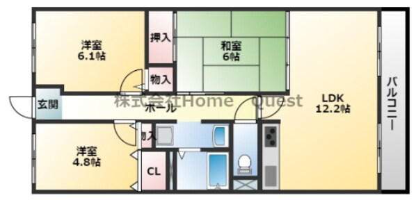 アネーロ国分の物件間取画像